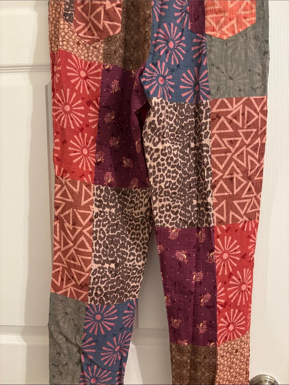 Patchwork Boho Drawstring Pants - Multicolor - Picture 6 of 6